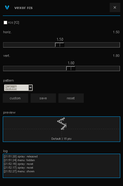 Vexor RCS Menu